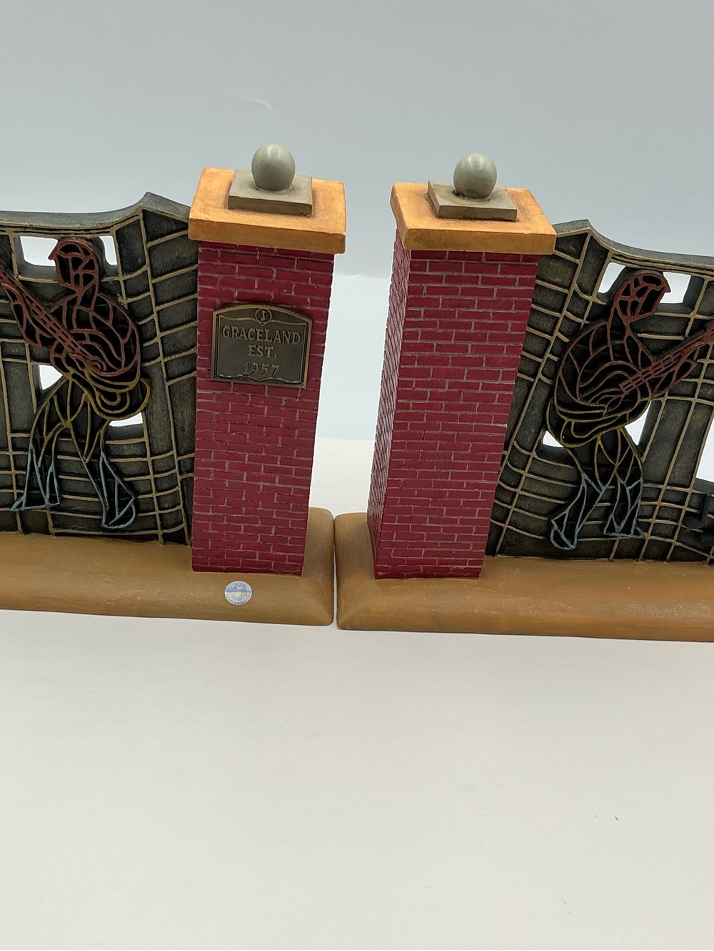 Graceland Decorative Bookends - Brick Red Gate Accent